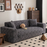 Plush Fleece Stretch Sofa Cover, Super Soft Textured Geometric Couch Slipcover - Ornate Home