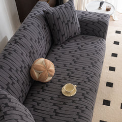 Plush Fleece Stretch Sofa Cover, Super Soft Textured Geometric Couch Slipcover - Ornate Home