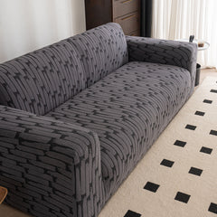 Plush Fleece Stretch Sofa Cover, Super Soft Textured Geometric Couch Slipcover - Ornate Home
