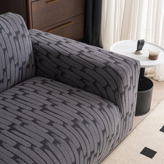 Plush Fleece Stretch Sofa Cover, Super Soft Textured Geometric Couch Slipcover - Ornate Home