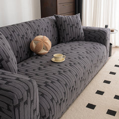 Plush Fleece Stretch Sofa Cover, Super Soft Textured Geometric Couch Slipcover - Ornate Home