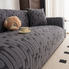 Plush Fleece Stretch Sofa Cover, Super Soft Textured Geometric Couch Slipcover - Ornate Home