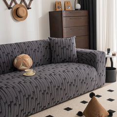 Plush Fleece Stretch Sofa Cover, Super Soft Textured Geometric Couch Slipcover - Ornate Home