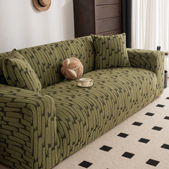 Plush Fleece Stretch Sofa Cover, Super Soft Textured Geometric Couch Slipcover - Ornate Home