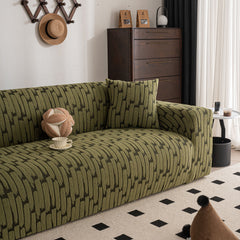 Plush Fleece Stretch Sofa Cover, Super Soft Textured Geometric Couch Slipcover - Ornate Home