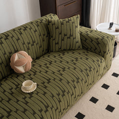 Plush Fleece Stretch Sofa Cover, Super Soft Textured Geometric Couch Slipcover - Ornate Home
