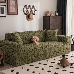 Plush Fleece Stretch Sofa Cover, Super Soft Textured Geometric Couch Slipcover - Ornate Home