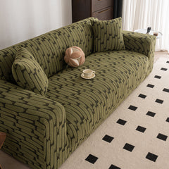 Plush Fleece Stretch Sofa Cover, Super Soft Textured Geometric Couch Slipcover - Ornate Home