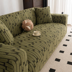 Plush Fleece Stretch Sofa Cover, Super Soft Textured Geometric Couch Slipcover - Ornate Home