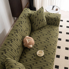 Plush Fleece Stretch Sofa Cover, Super Soft Textured Geometric Couch Slipcover - Ornate Home