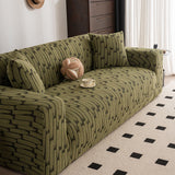 Plush Fleece Stretch Sofa Cover, Super Soft Textured Geometric Couch Slipcover - Ornate Home