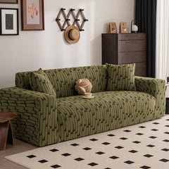 Plush Fleece Stretch Sofa Cover, Super Soft Textured Geometric Couch Slipcover - Ornate Home