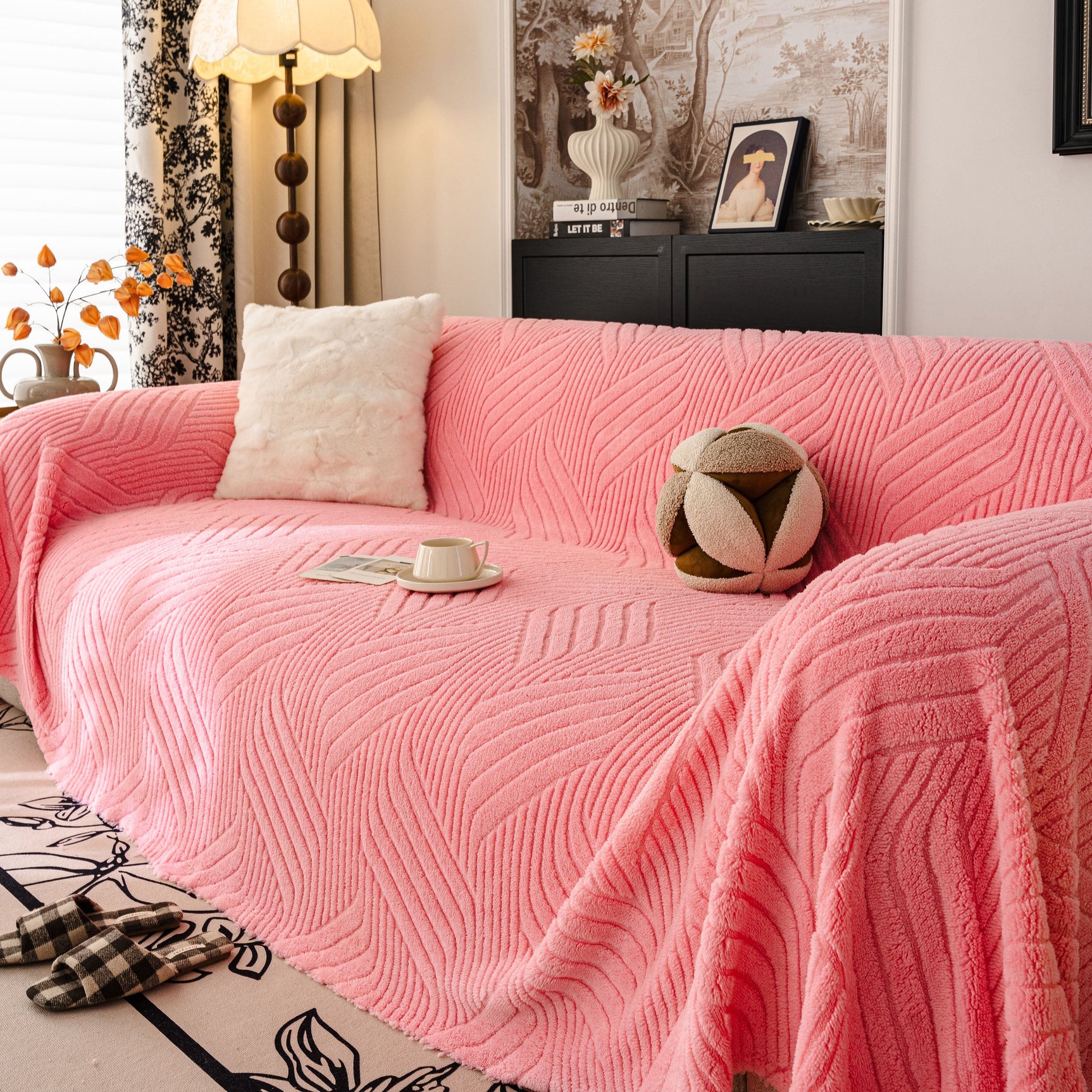 Plush Fleece Washable Sofa Throw Blanket, Soft & Cozy Furniture Protector for Couch - Ornate Home