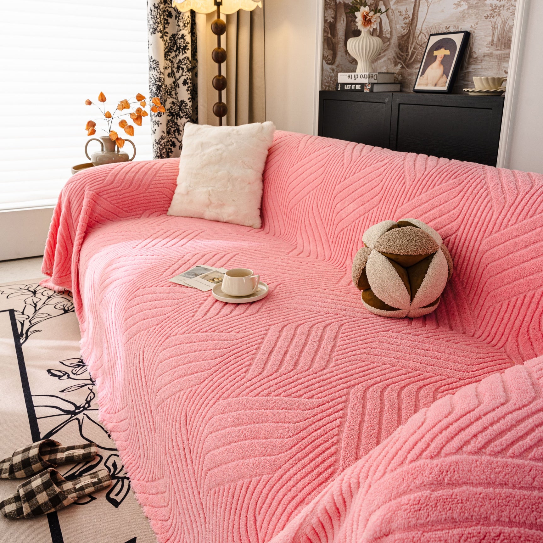 Plush Fleece Washable Sofa Throw Blanket, Soft & Cozy Furniture Protector for Couch - Ornate Home