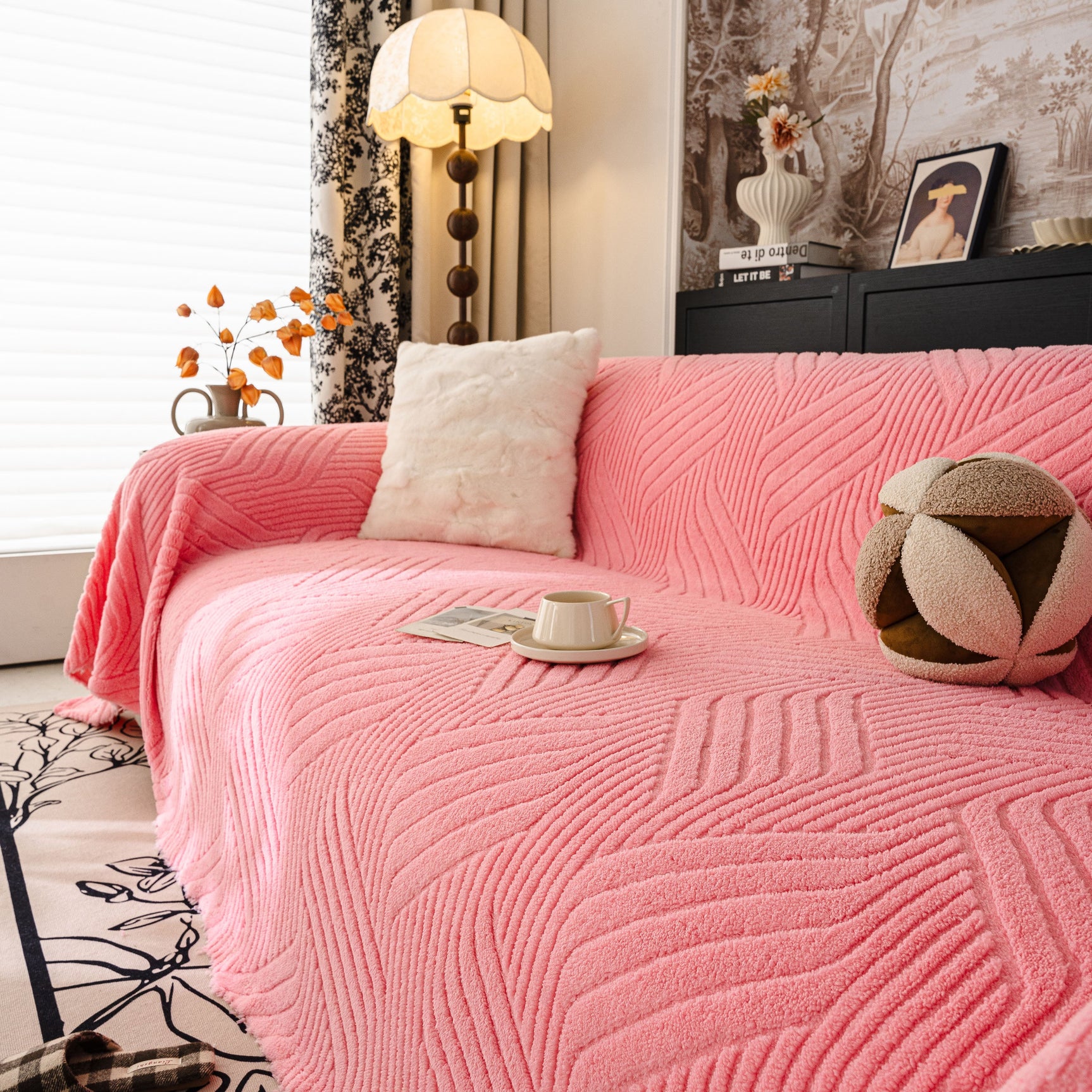 Plush Fleece Washable Sofa Throw Blanket, Soft & Cozy Furniture Protector for Couch - Ornate Home