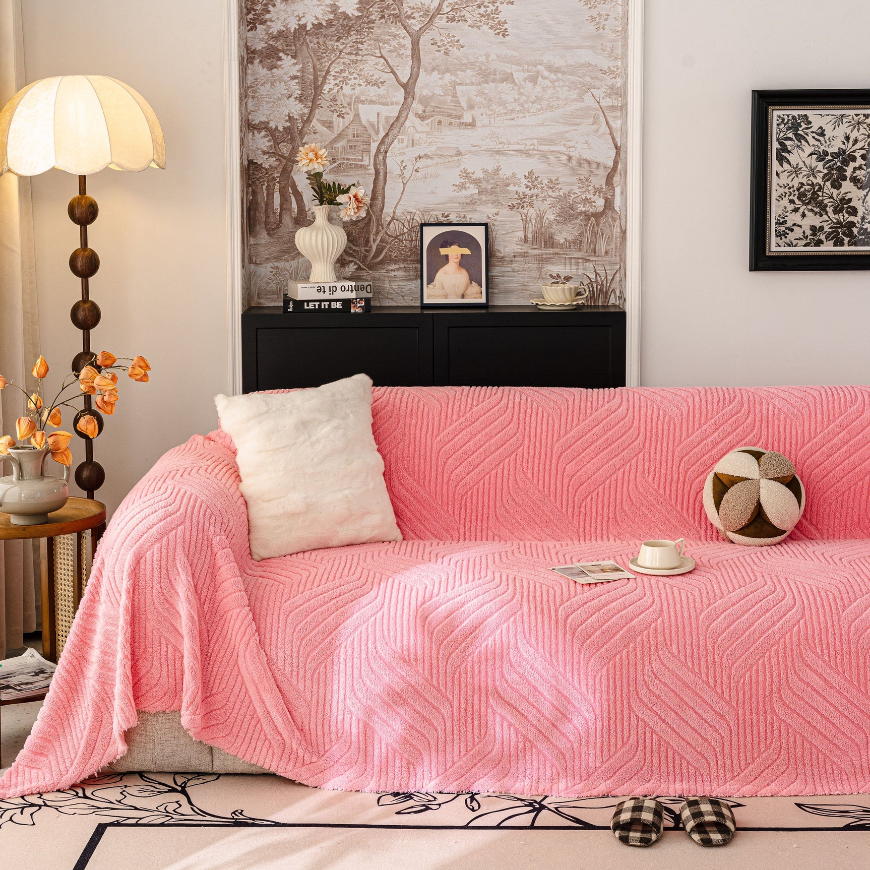 Plush Fleece Washable Sofa Throw Blanket, Soft & Cozy Furniture Protector for Couch - Ornate Home