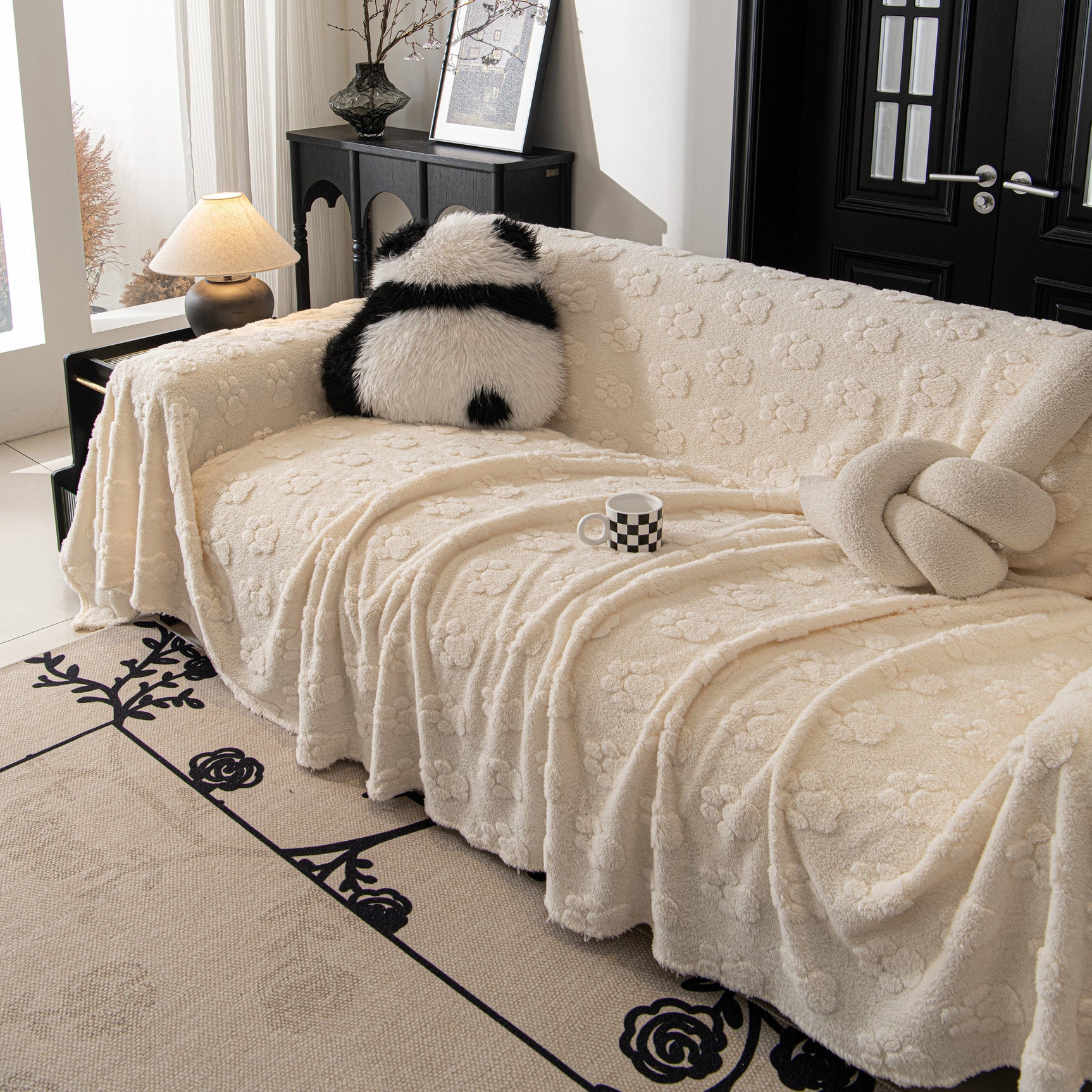 Plush Jacquard Blankets for The Sofa Soft Slipcover Sectional Cover Throws for Sofas - Ornate Home