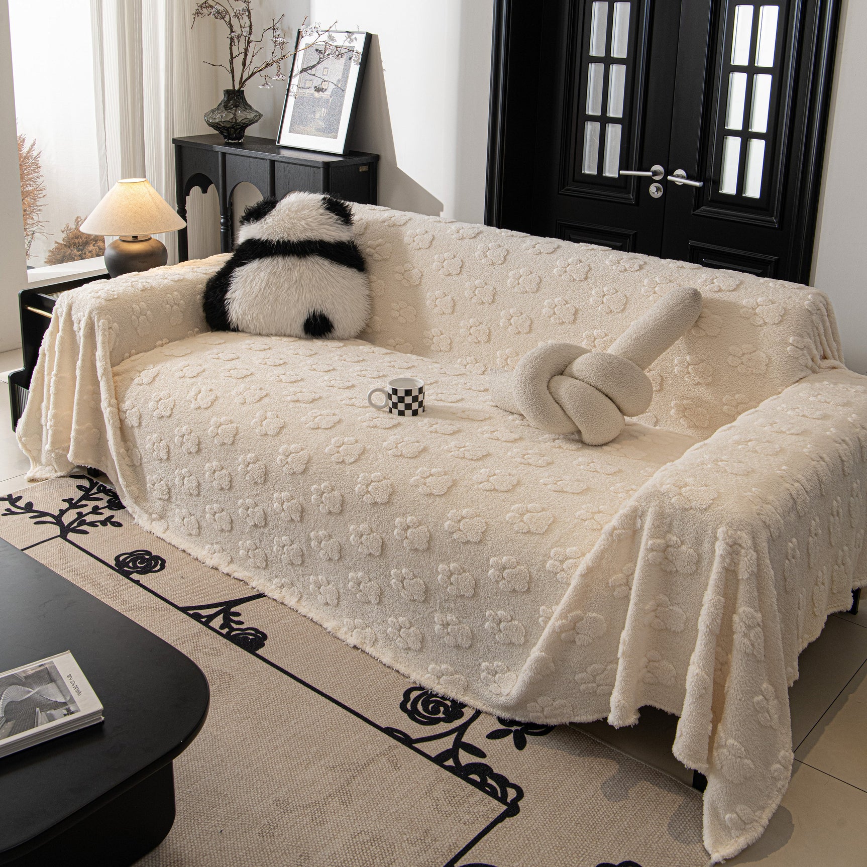 Plush Jacquard Blankets for The Sofa Soft Slipcover Sectional Cover Throws for Sofas - Ornate Home