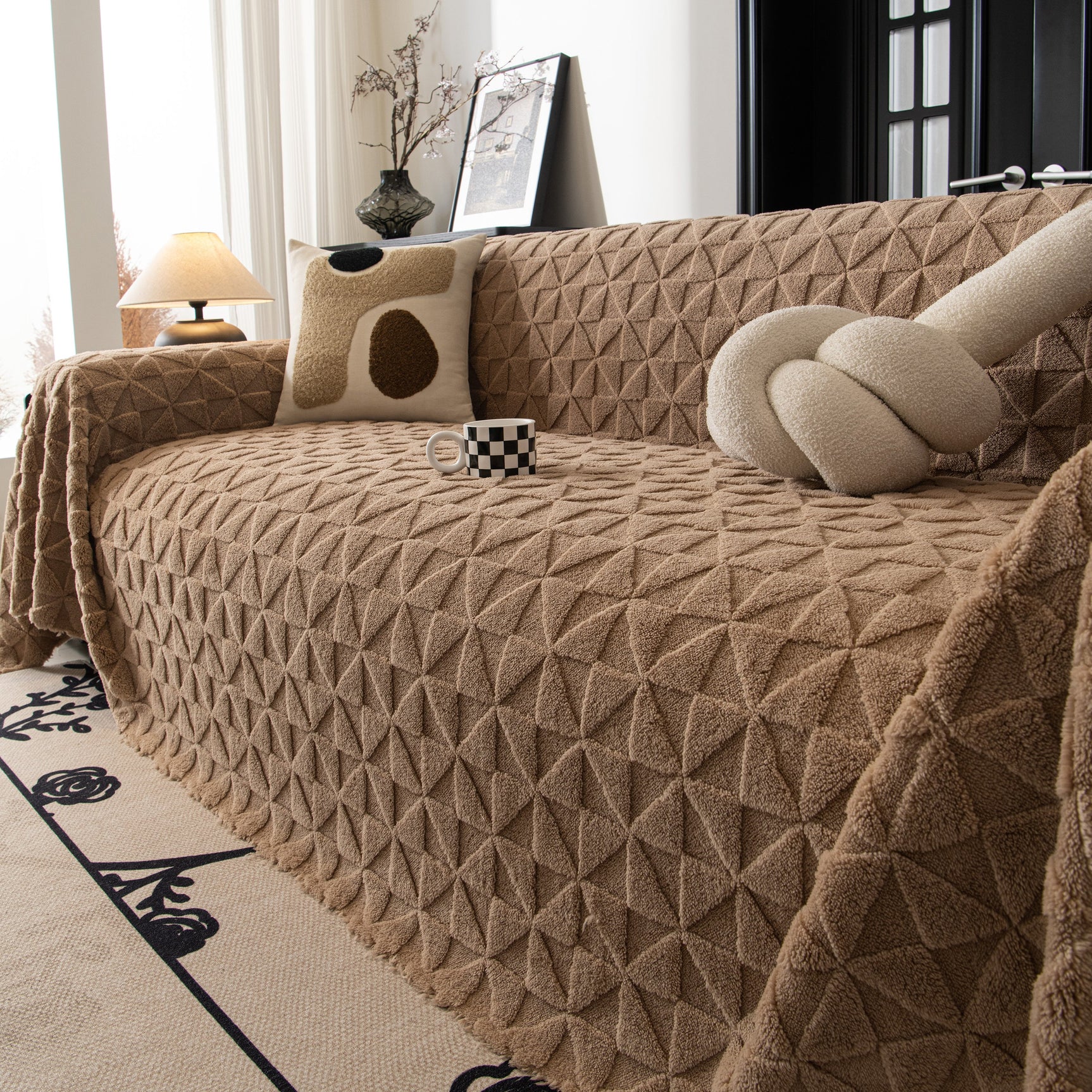 Plush Soft Couch Cover for Sofa and Furniture Lightweight Throw Blankets for Sectional Couch - Ornate Home