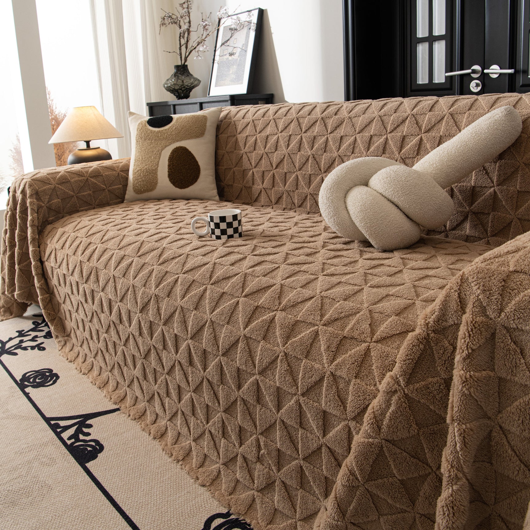Plush Soft Couch Cover for Sofa and Furniture Lightweight Throw Blankets for Sectional Couch - Ornate Home