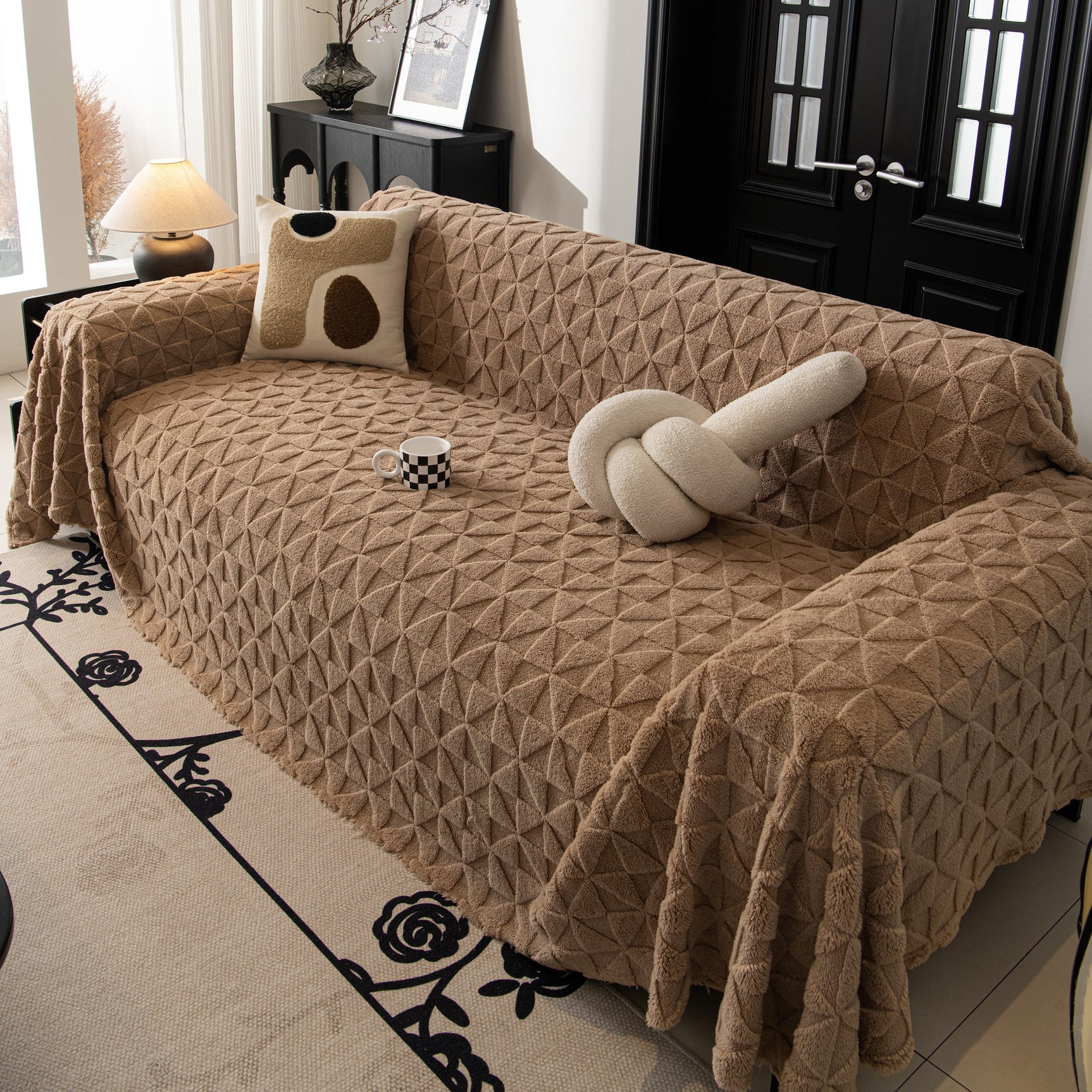 Plush Soft Couch Cover for Sofa and Furniture Lightweight Throw Blankets for Sectional Couch - Ornate Home