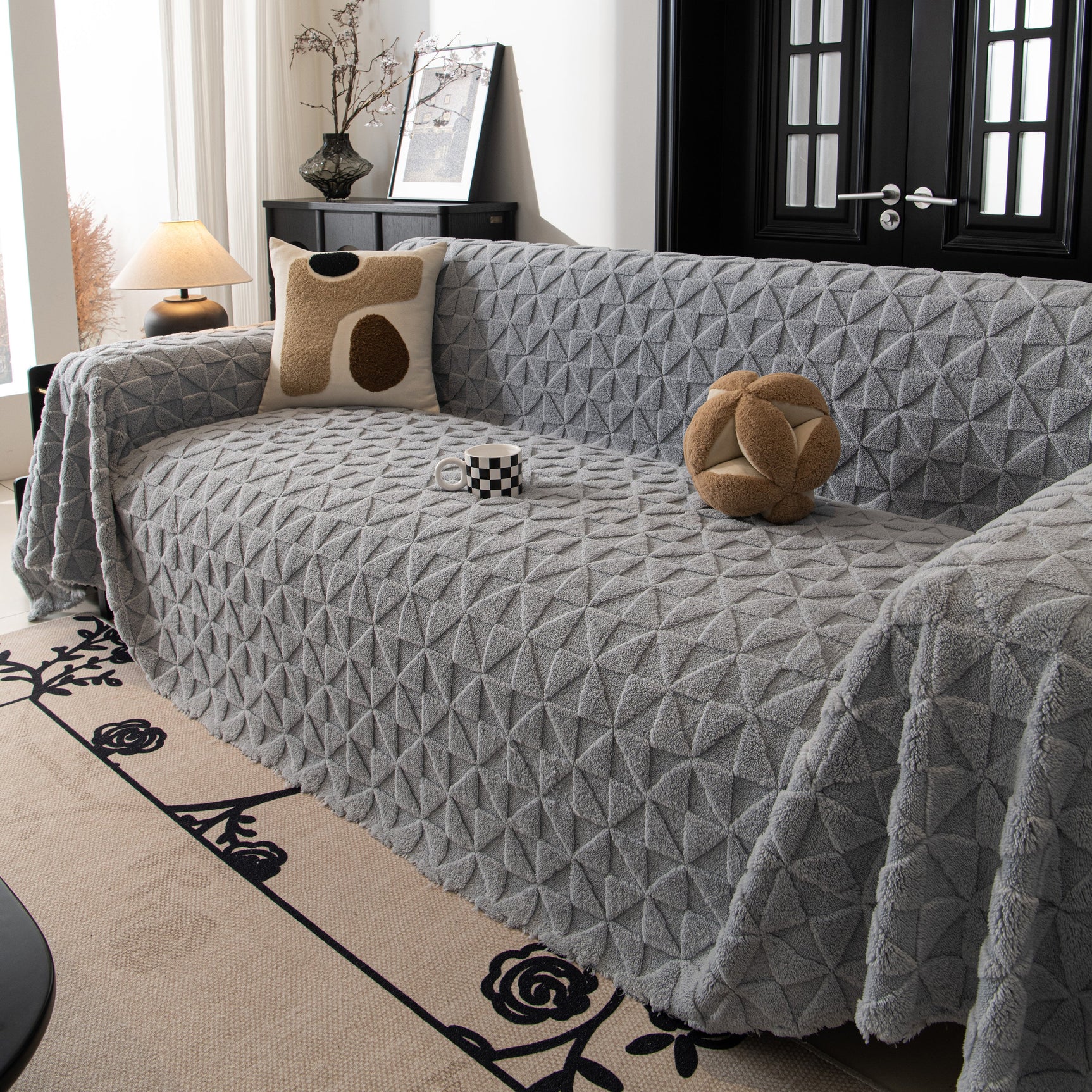 Plush Soft Couch Cover for Sofa and Furniture Lightweight Throw Blankets for Sectional Couch - Ornate Home