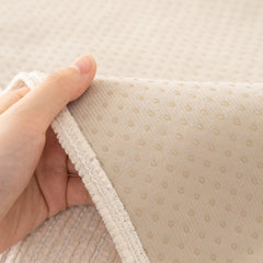Plush Solid Color Striped L-Shaped Sofa Slipcovers, Washable Non-Slip Textured Furniture Covers - Ornate Home