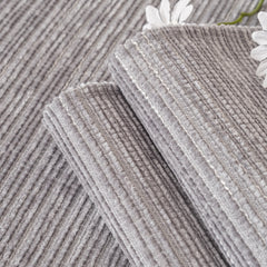 Plush Solid Color Striped L-Shaped Sofa Slipcovers, Washable Non-Slip Textured Furniture Covers - Ornate Home