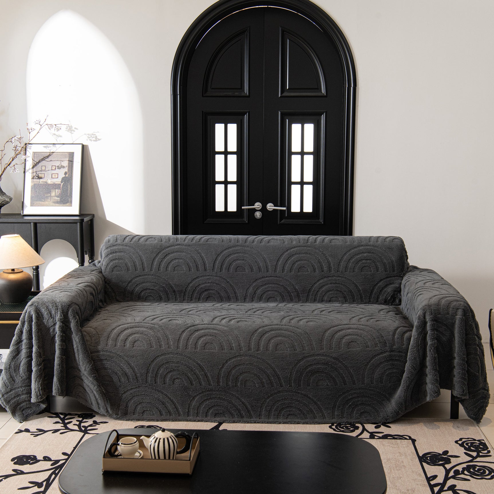 Plush Warm Decor Couch Cover Soft Jacquard Fleece Throw Blankets for Bed Couch Sofa Chair - Ornate Home