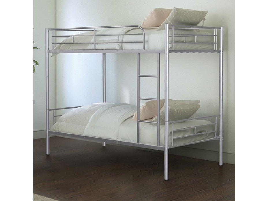Plutus Silver Twin/Twin Bunk Bed - Ornate Home