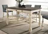 Plymouth Ivory/Dark Gray 7 Pc. Counter Height Table Set - Ornate Home