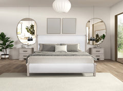 Pocatello White Oak Queen 5 Piece Bedroom Set w/2 Nightstands - Ornate Home