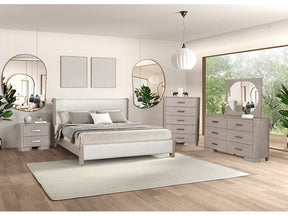 Pocatello White Oak Queen 5 Piece Bedroom Set w/Chest - Ornate Home