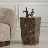 Poe Brown Marble Accent Table - Ornate Home