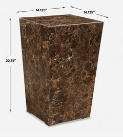 Poe Brown Marble Accent Table - Ornate Home