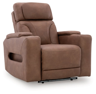 Point Clear Caramel-Dual Power Recliner - Ornate Home