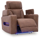 Point Clear Caramel-Dual Power Recliner - Ornate Home