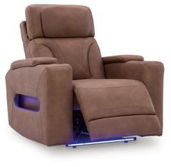 Point Clear Caramel-Dual Power Recliner - Ornate Home