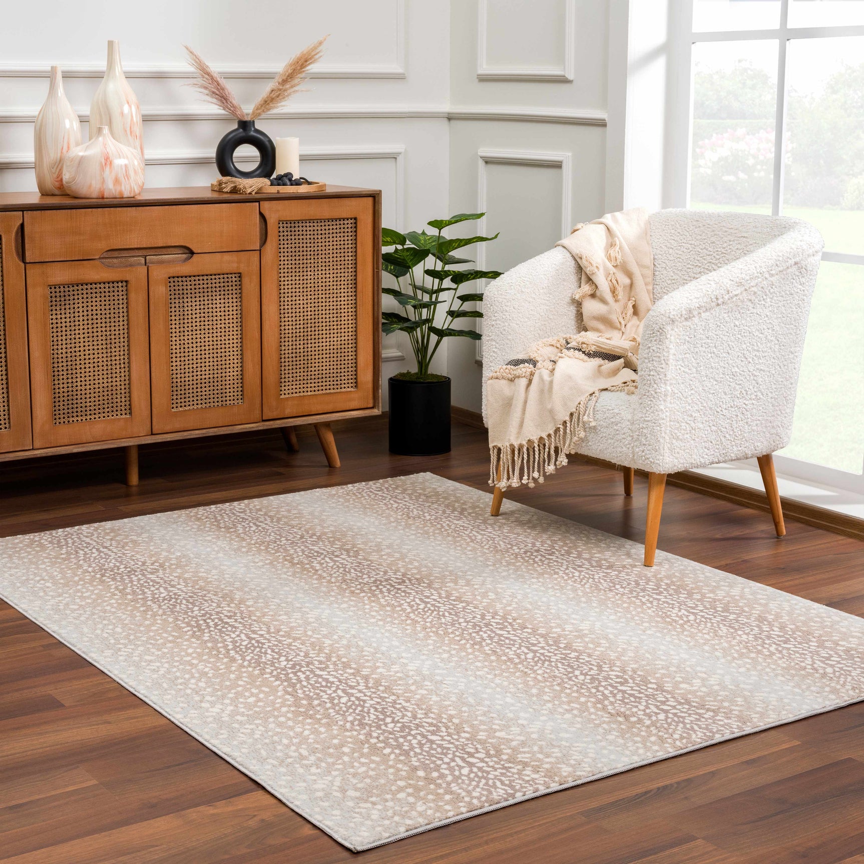 Pointblank Tan Leopard Print Rug - Ornate Home