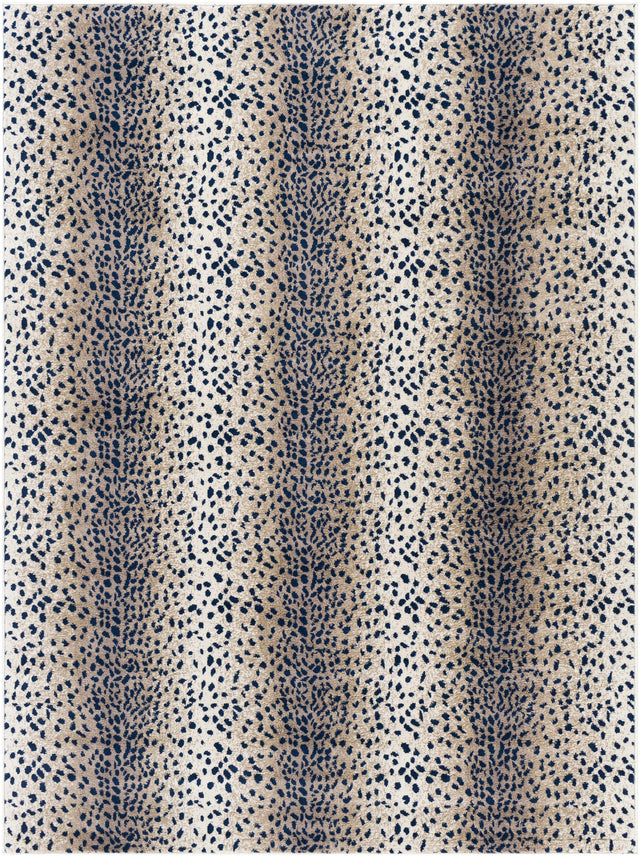 Pointblank Tan & Navy Leopard Print Area Rug - Ornate Home