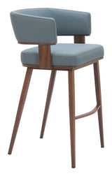 Poise Azure Gray & Walnut Barstool - Ornate Home