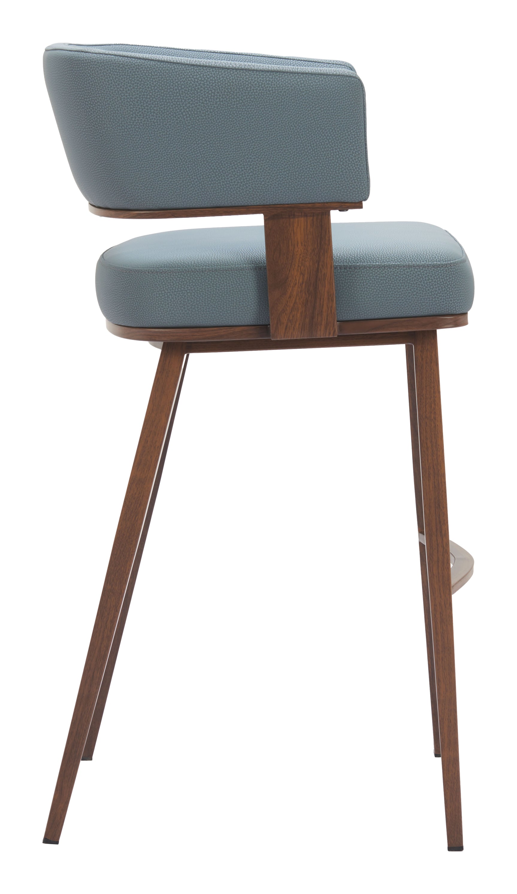 Poise Azure Gray & Walnut Barstool - Ornate Home