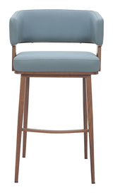 Poise Azure Gray & Walnut Barstool - Ornate Home