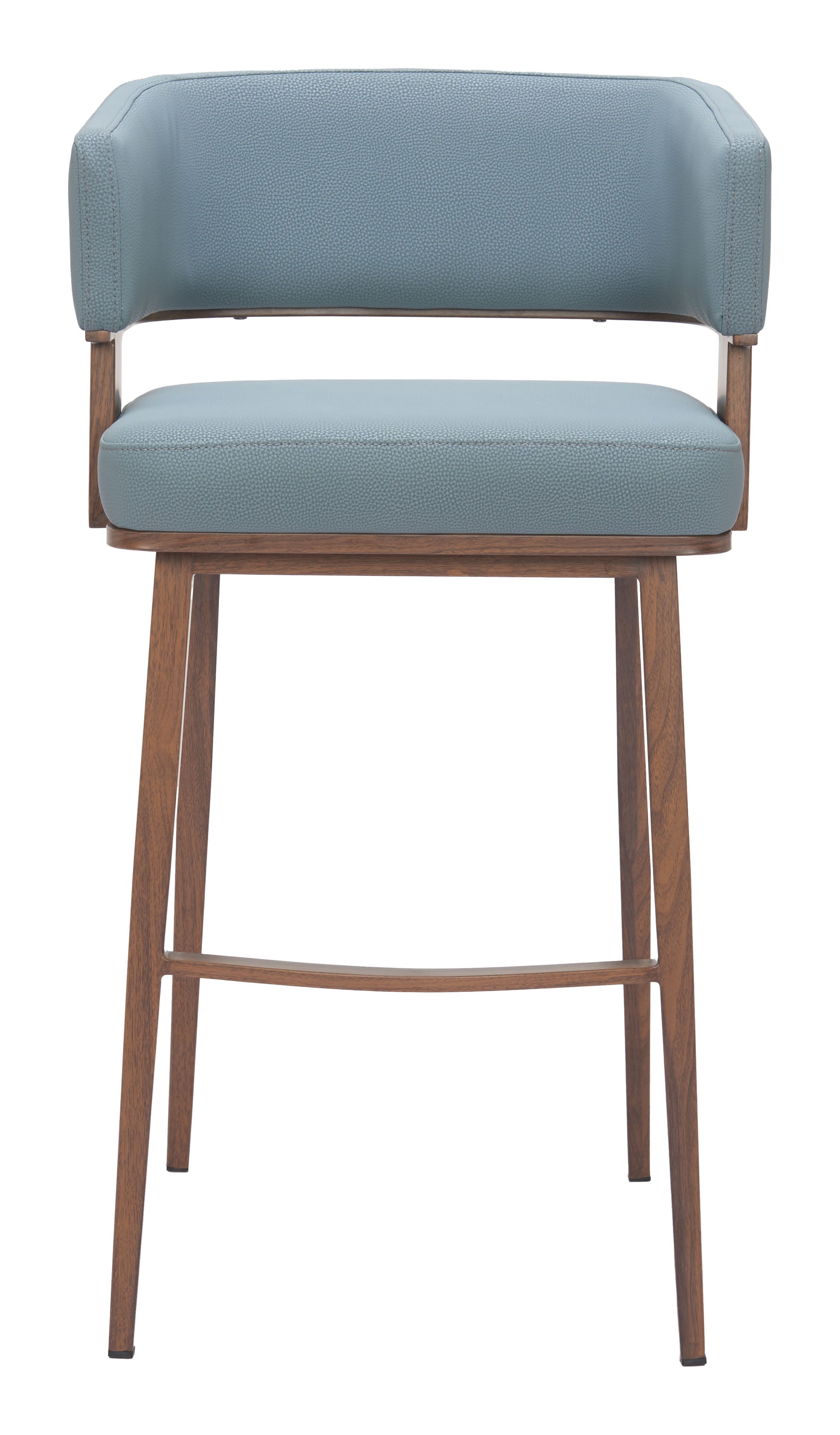 Poise Azure Gray & Walnut Barstool - Ornate Home