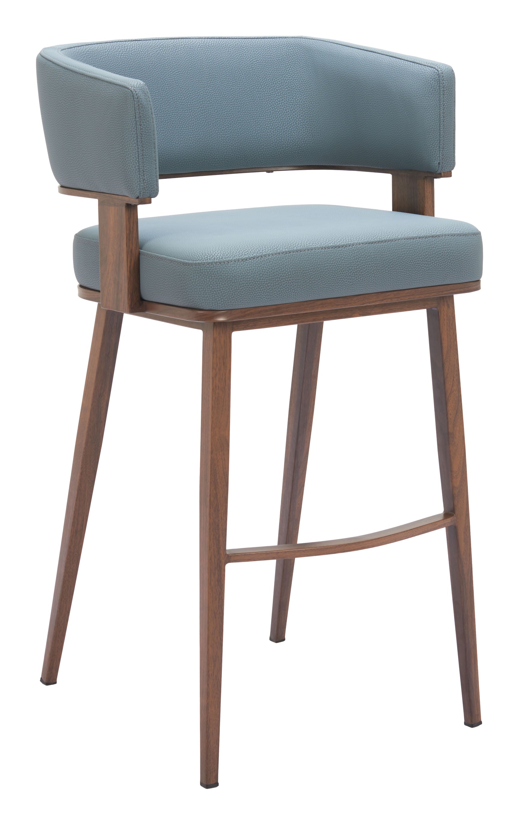 Poise Azure Gray & Walnut Barstool - Ornate Home