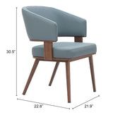 Poise Azure Gray & Walnut Dining Chair - Ornate Home