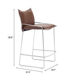 Pola Brown Counter Stool - Ornate Home