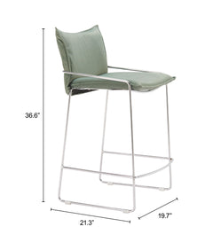 Pola Green Counter Stool - Ornate Home