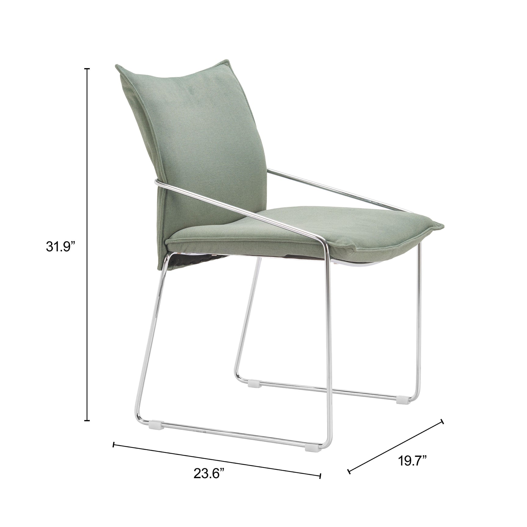 Pola Green Dining Chair (Set of 2)