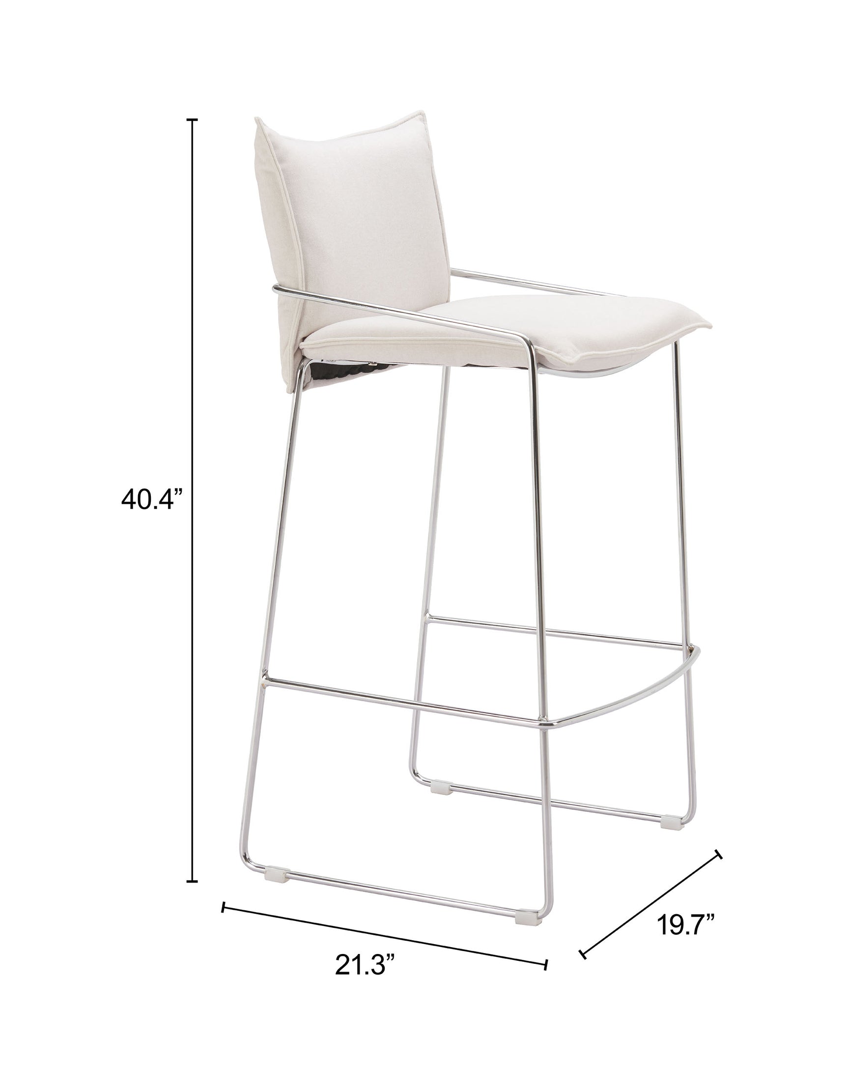 Pola White Barstool - Ornate Home